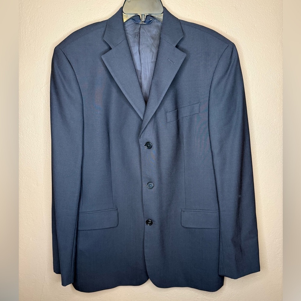 Brooks Brothers 346 Men's Classic Dark Blue Wool Suit Coat Blazer Size 41R Lux